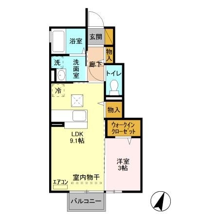 ミリオンリーフ　A 1階の物件の間取図