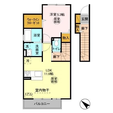 エス プレミアム 京　A 2階の物件の間取図