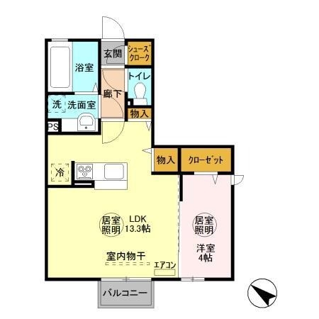 ラ・トゥール　一番館 2階の物件の間取図