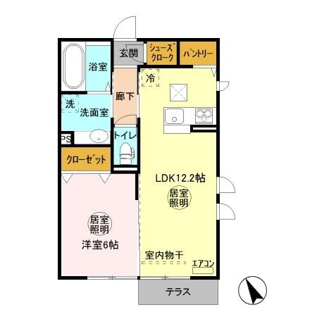 レガート大野原 Ｂ・Ｃ　C 1階の物件の間取図