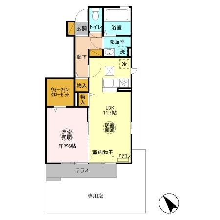 コンフォートⅡ　A 1階の物件の間取図