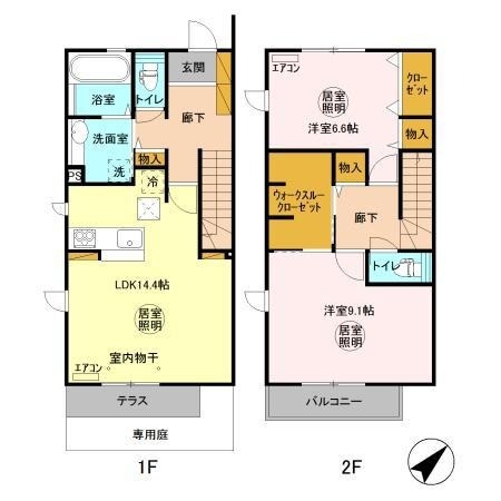 オーシャンズ　J 1階の物件の間取図