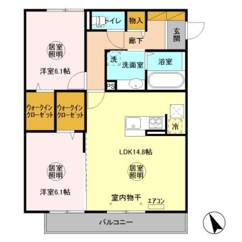 サンク・レーブ　A 1階の物件の間取図