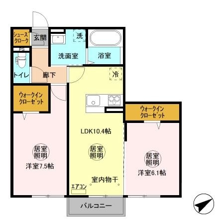 ショコラ 2階の物件の間取図