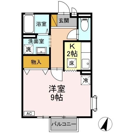 リヴェール　Ｂ 1階の物件の間取図