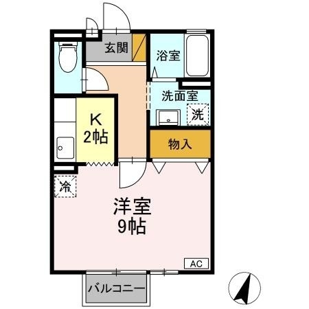 リヴェール　Ｂ 2階の物件の間取図